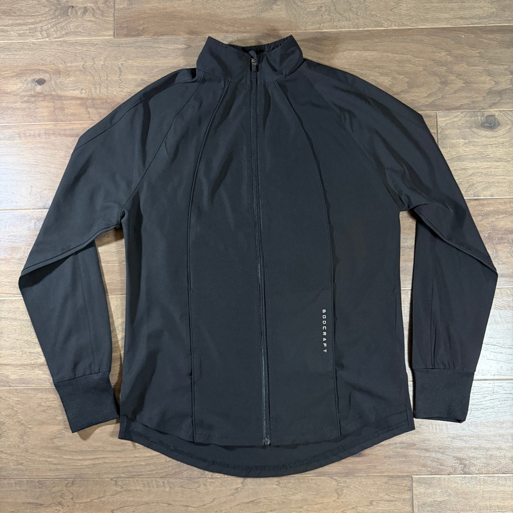 Bodycraft Womens Full Zip Performance Jacket Black Mock Neck Size Medium
